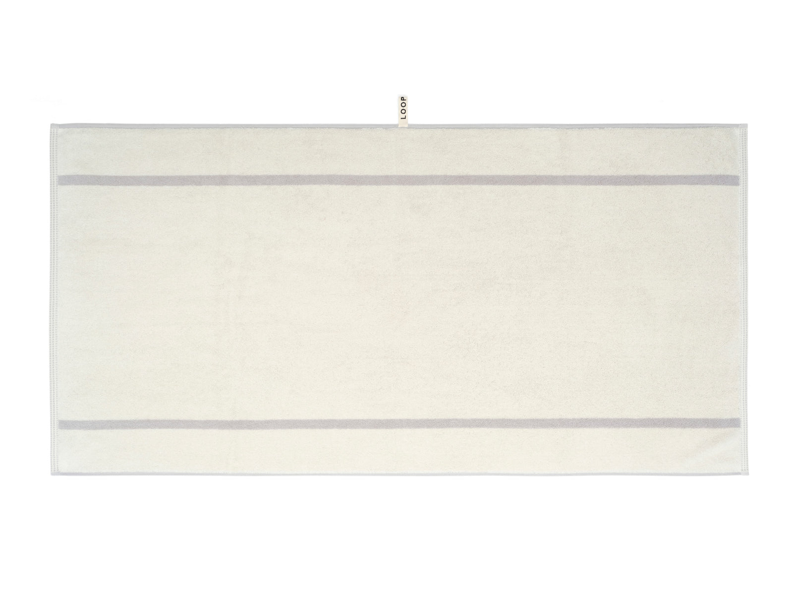 LOOP HOME bath towel - butter/stone - dual stripe — view 3