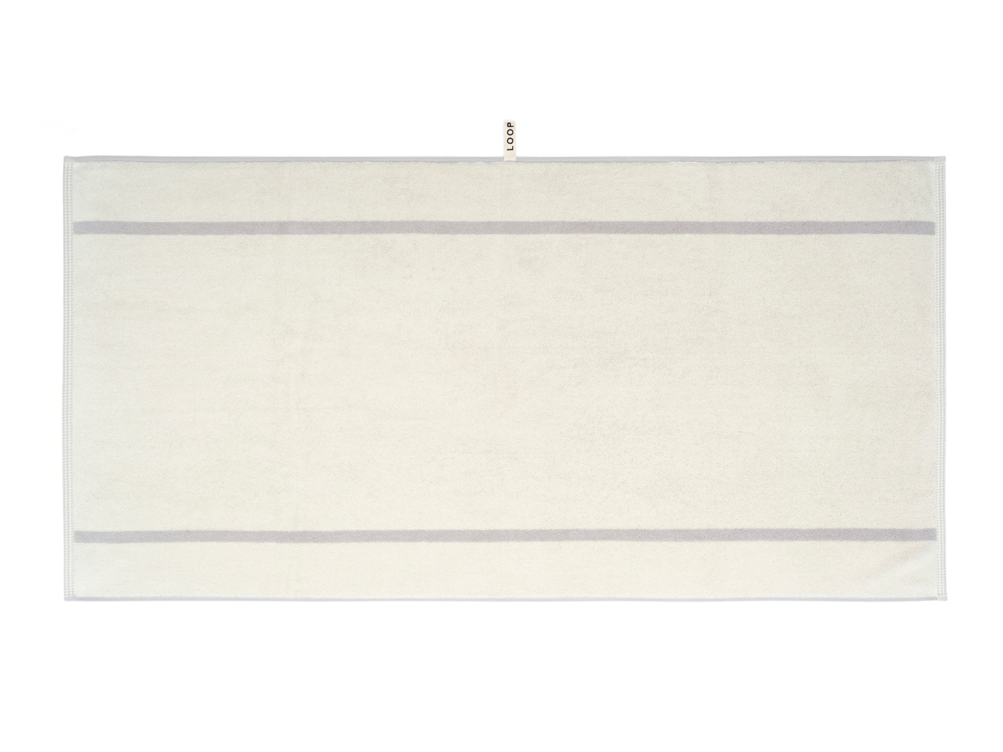 LOOP HOME bath towel - butter/stone - dual stripe — view 3