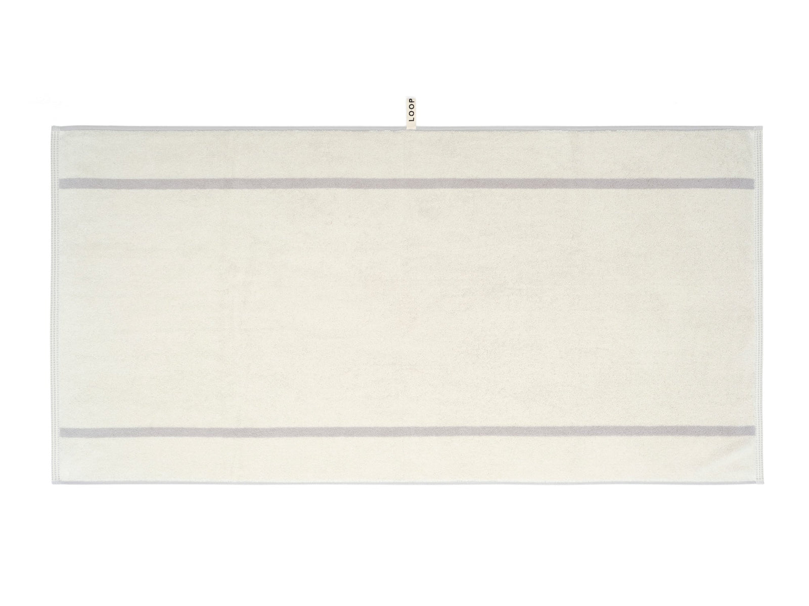 LOOP HOME bath towel - butter/stone - dual stripe — view 4