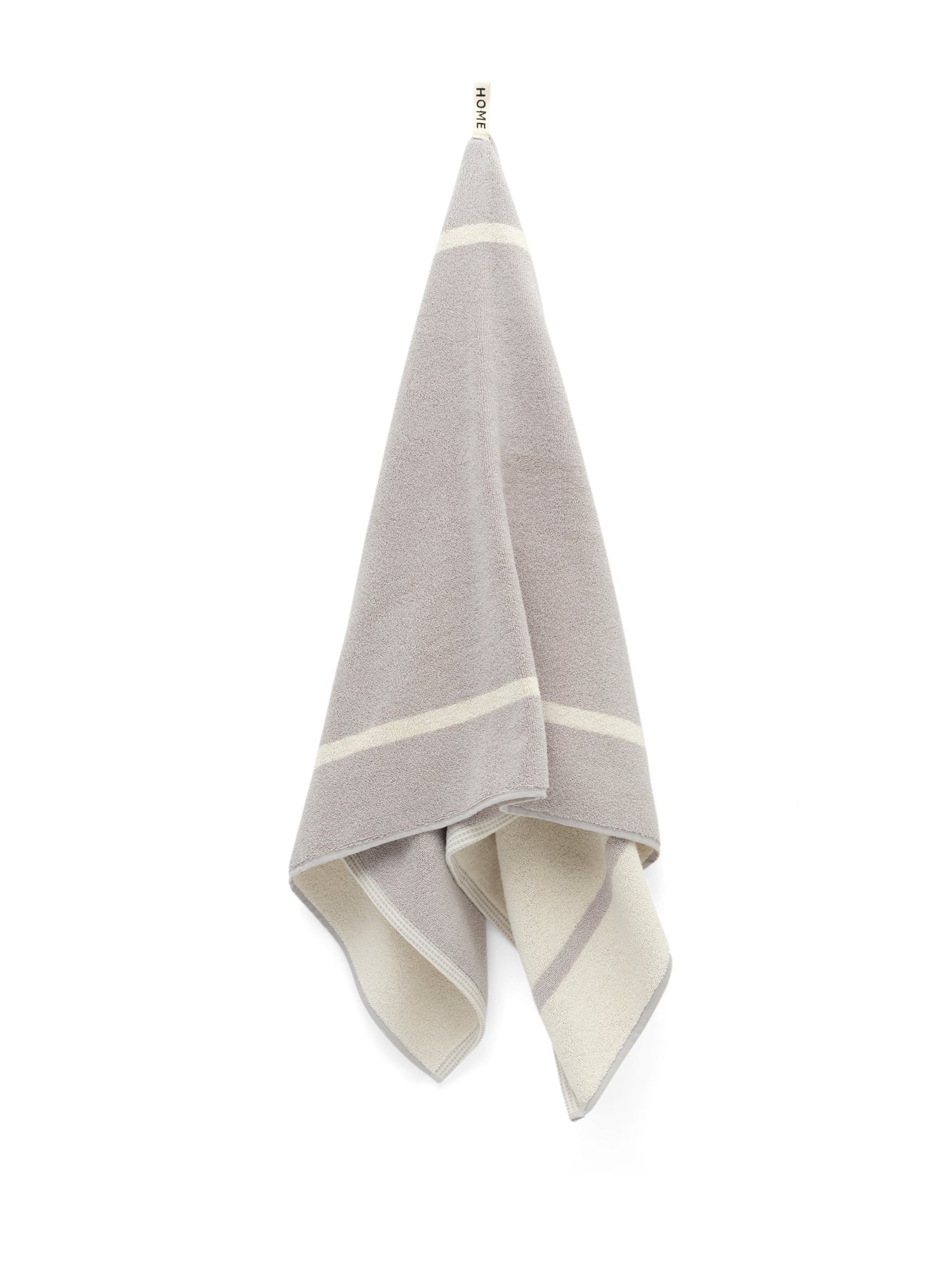 Bath Towel - Butter/Stone - Dual Stripe