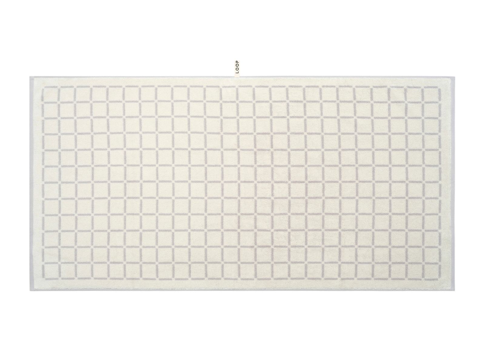 LOOP HOME bath towel - butter/stone - grid — view 3