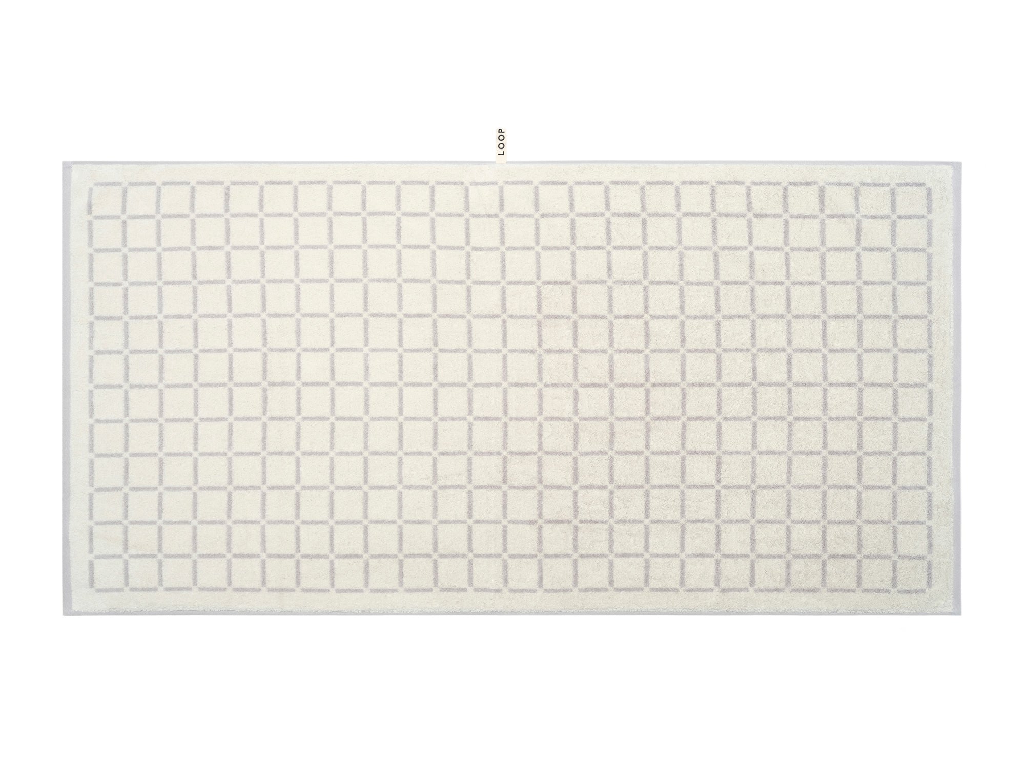 LOOP HOME bath towel - butter/stone - grid — view 3