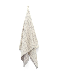 LOOP HOME bath towel - butter/stone - grid — view 2