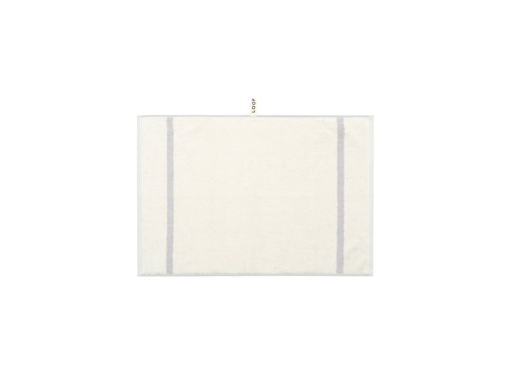 LOOP HOME butter and stone hand towel with bold stripe pattern