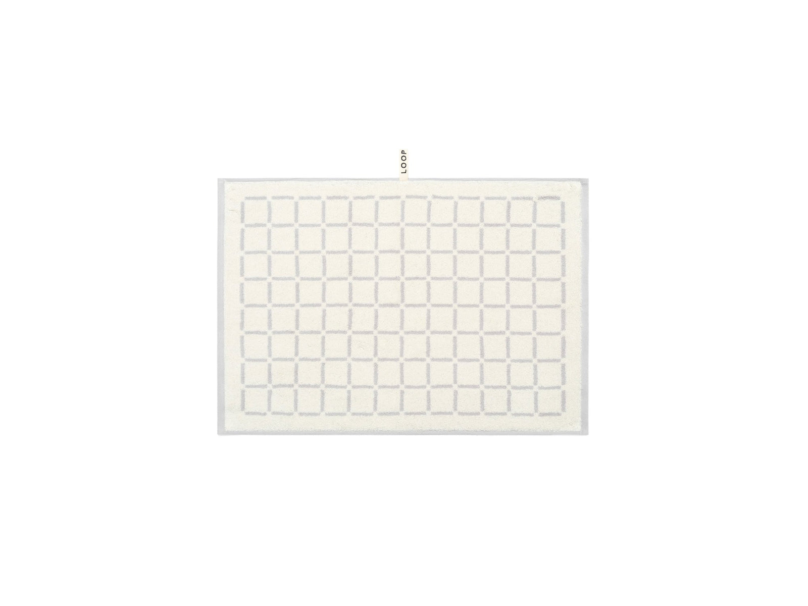 LOOP HOME butter and stone hand towel with grid pattern