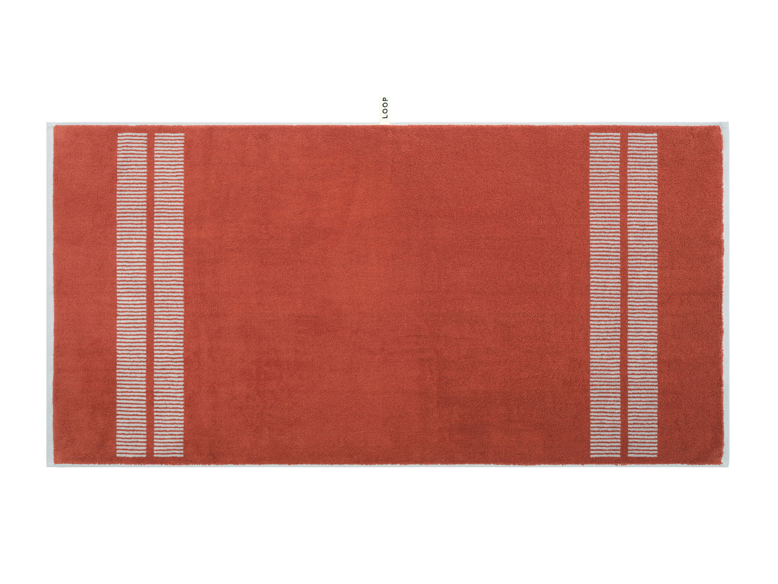 LOOP HOME bath towel - terracotta/stone - dual dash — view 4