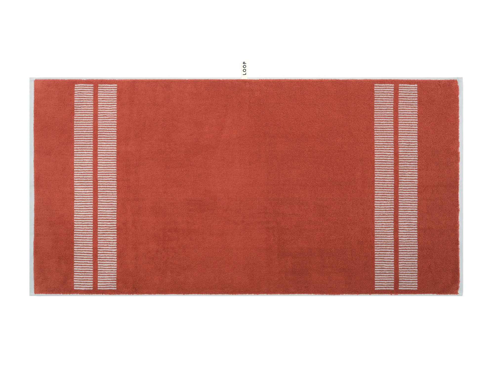LOOP HOME bath towel - terracotta/stone - dual dash — view 4