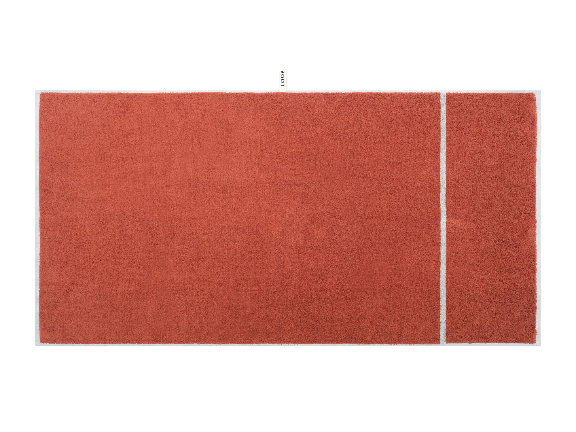 Bath Towel - Terracotta/Stone - Simple Stripe