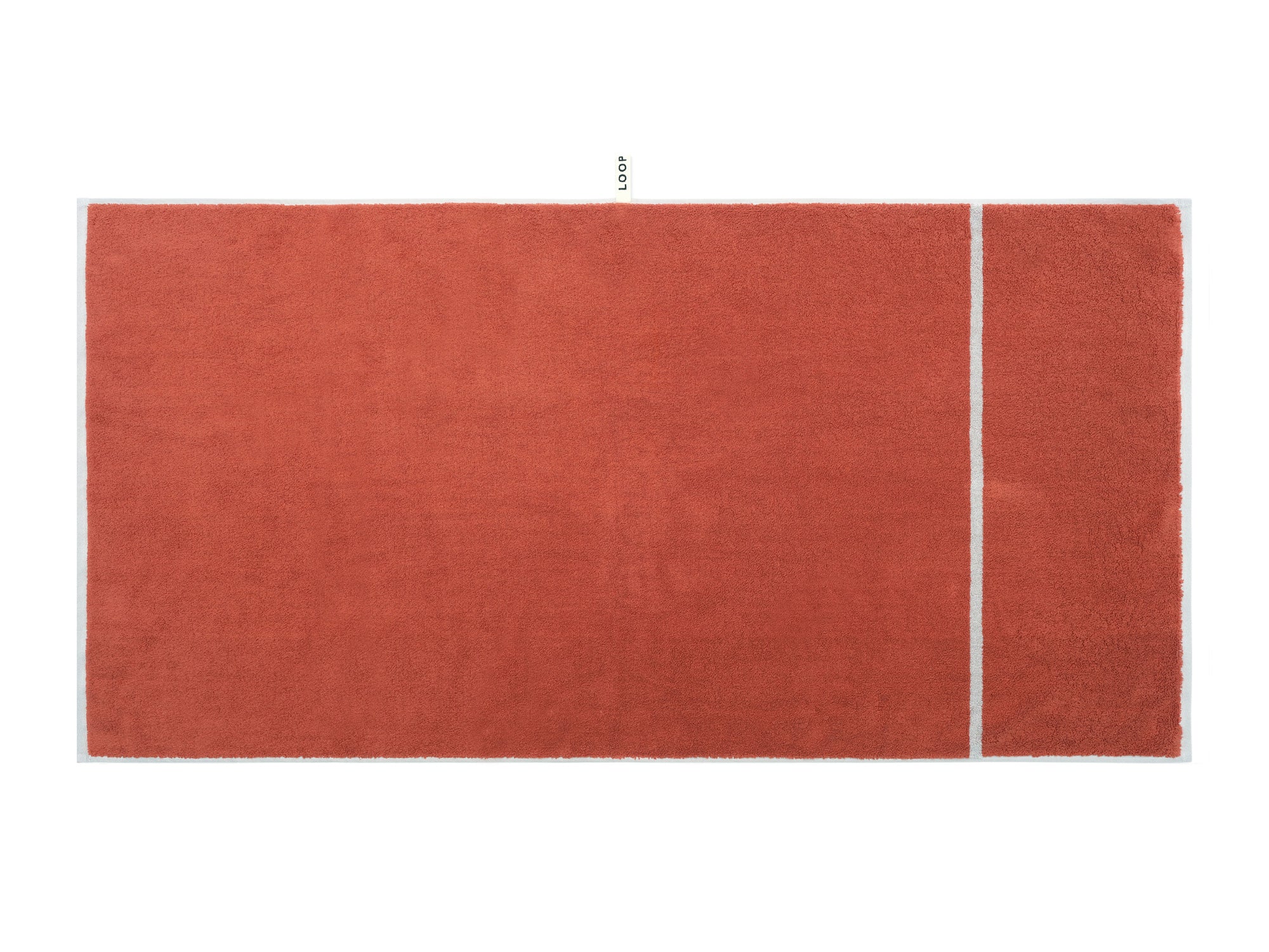 Terracotta/Stone Simple Stripe Bath Towel — view 5