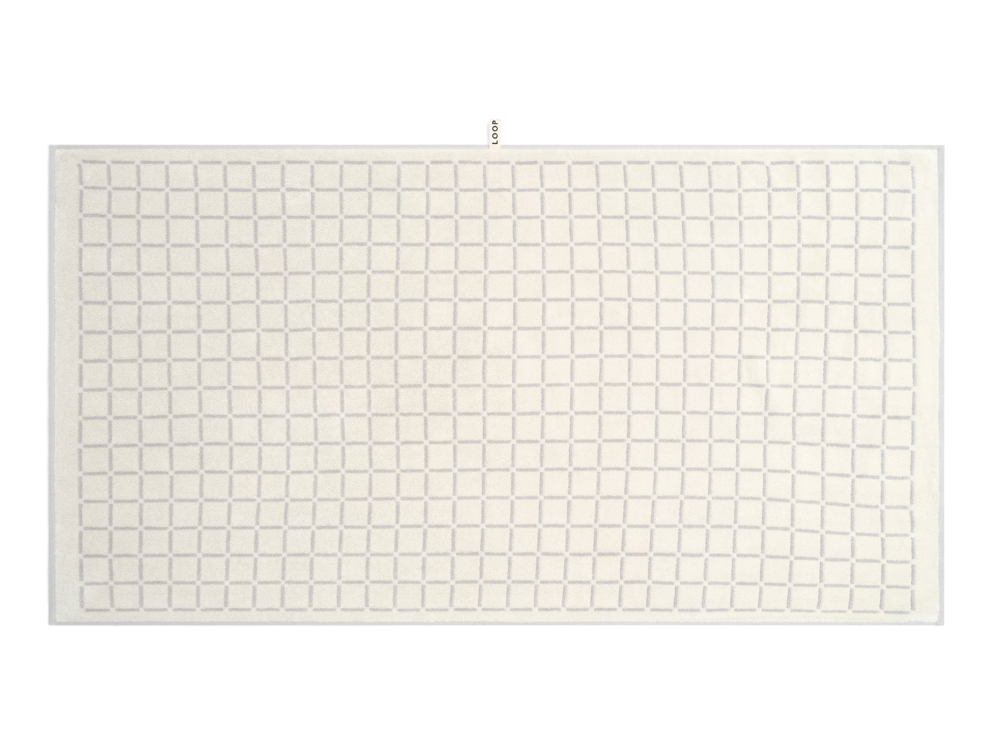 Butter/Stone Grid Bath Sheet — view 5