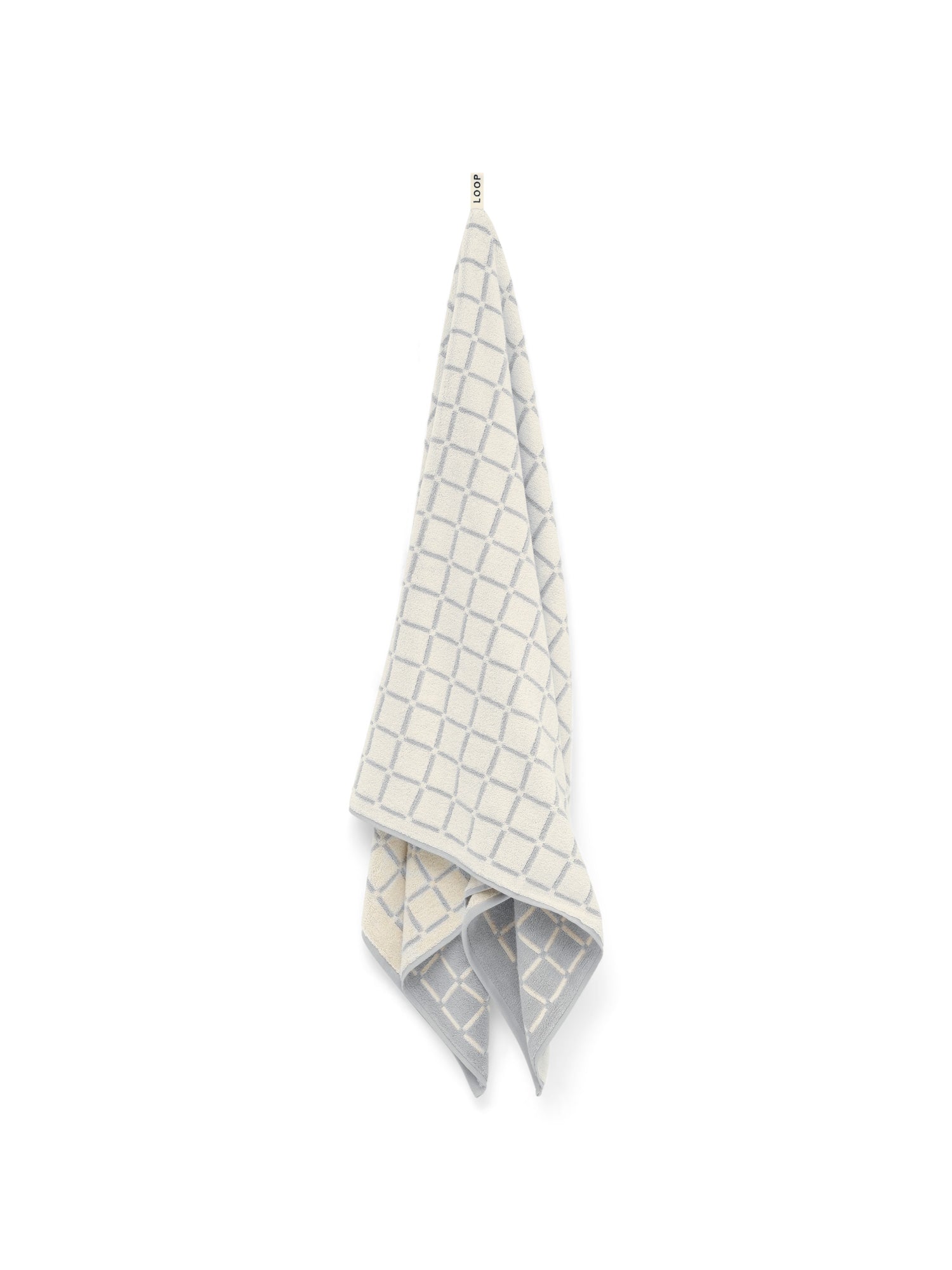 LOOP HOME bath sheet - butter/stone - grid — view 3