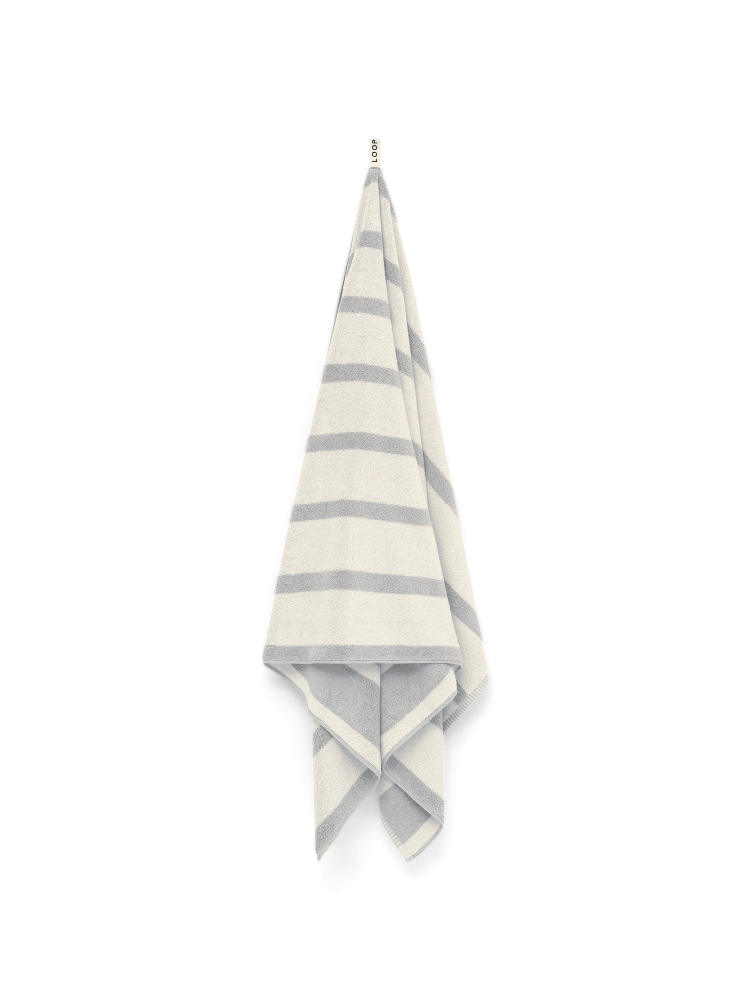 LOOP HOME bath sheet - butter/stone - bold stripe — view 3