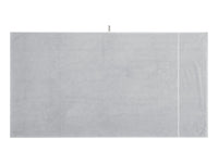 LOOP HOME stone bath sheet folded on plain background