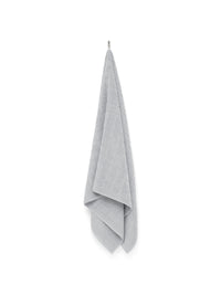 LOOP HOME stone bath sheet showing woven texture and fringe detail
