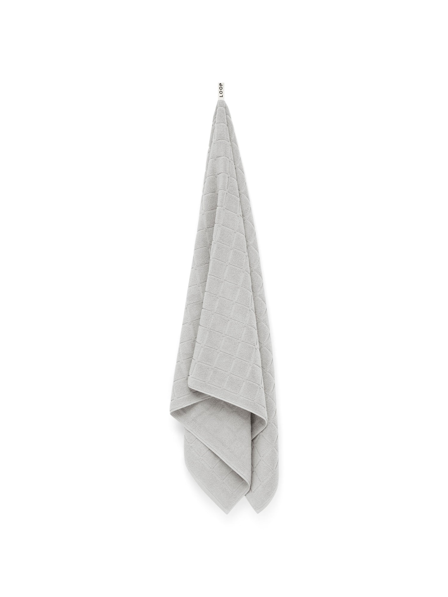 LOOP HOME bath sheet - stone - raised grid — view 2
