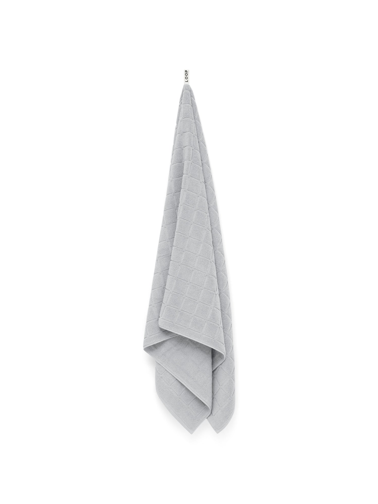 LOOP HOME bath towel - stone - raised grid — view 2