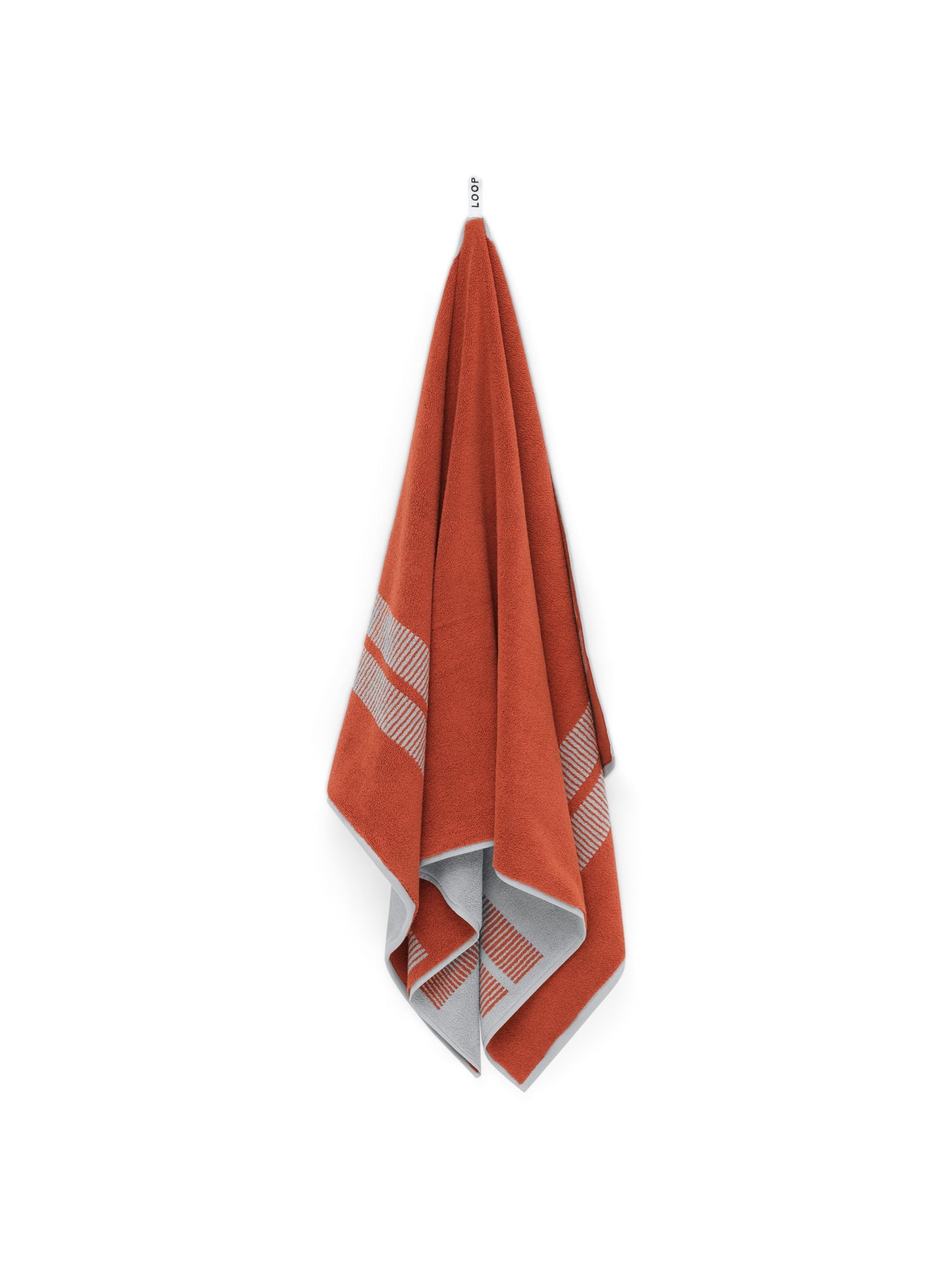 LOOP HOME bath sheet - terracotta/stone - dual dash — view 3