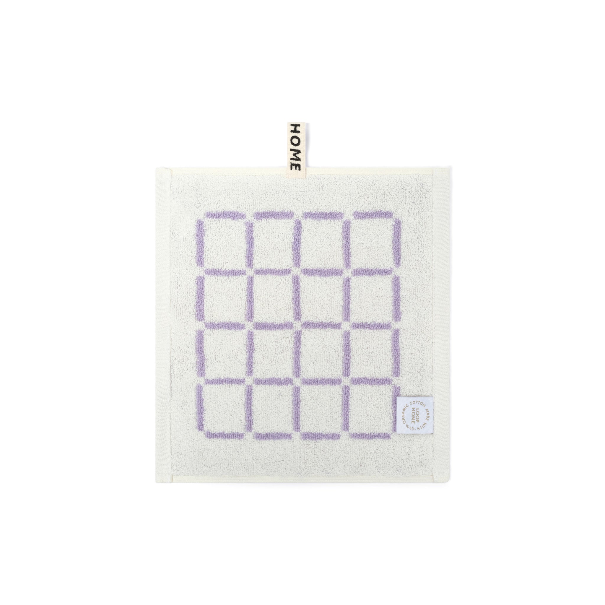 Face Towel - Lilac/Ivory - Grid