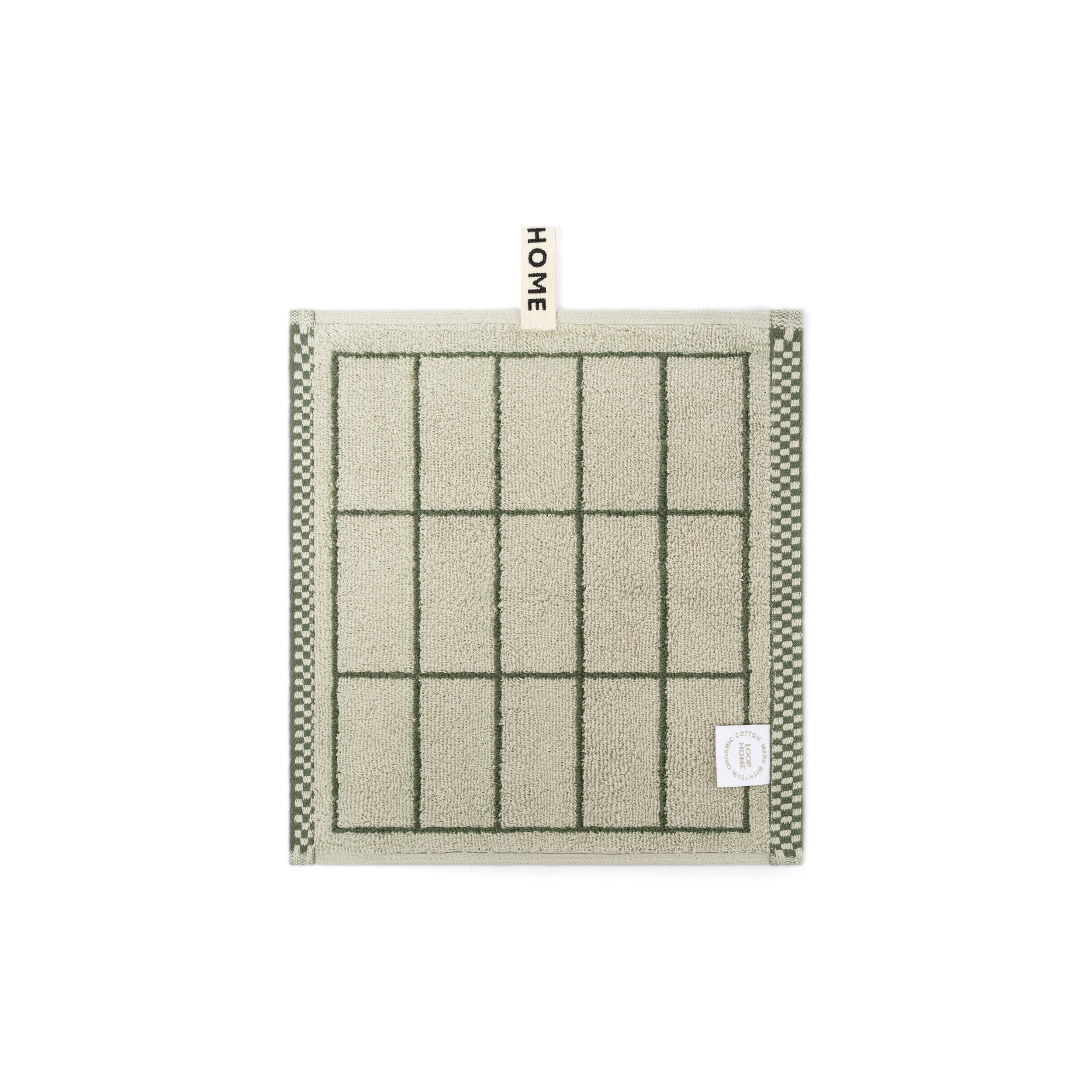 LOOP HOME face towel - forest/sage - tile — view 2