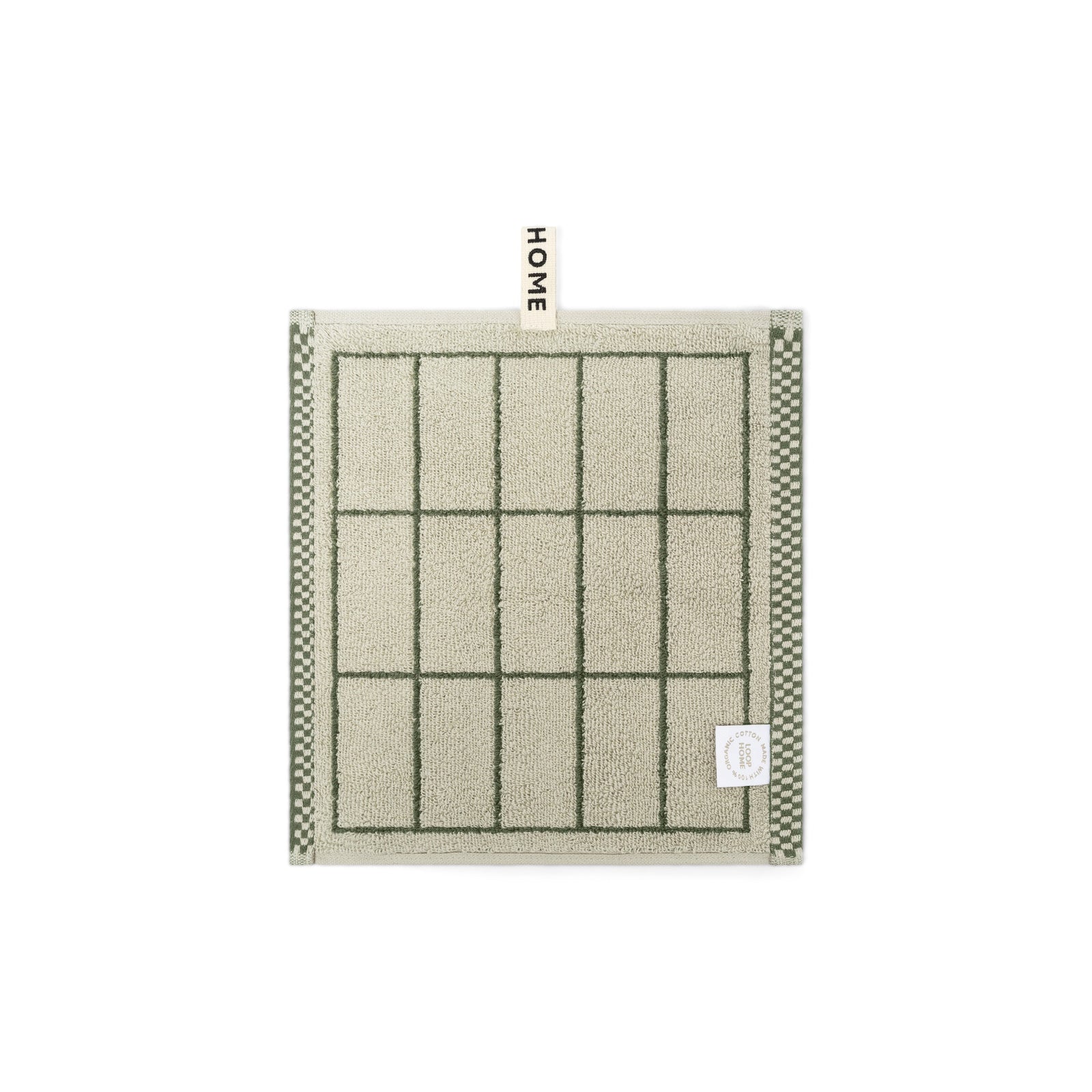LOOP HOME face towel - forest/sage - tile — view 2