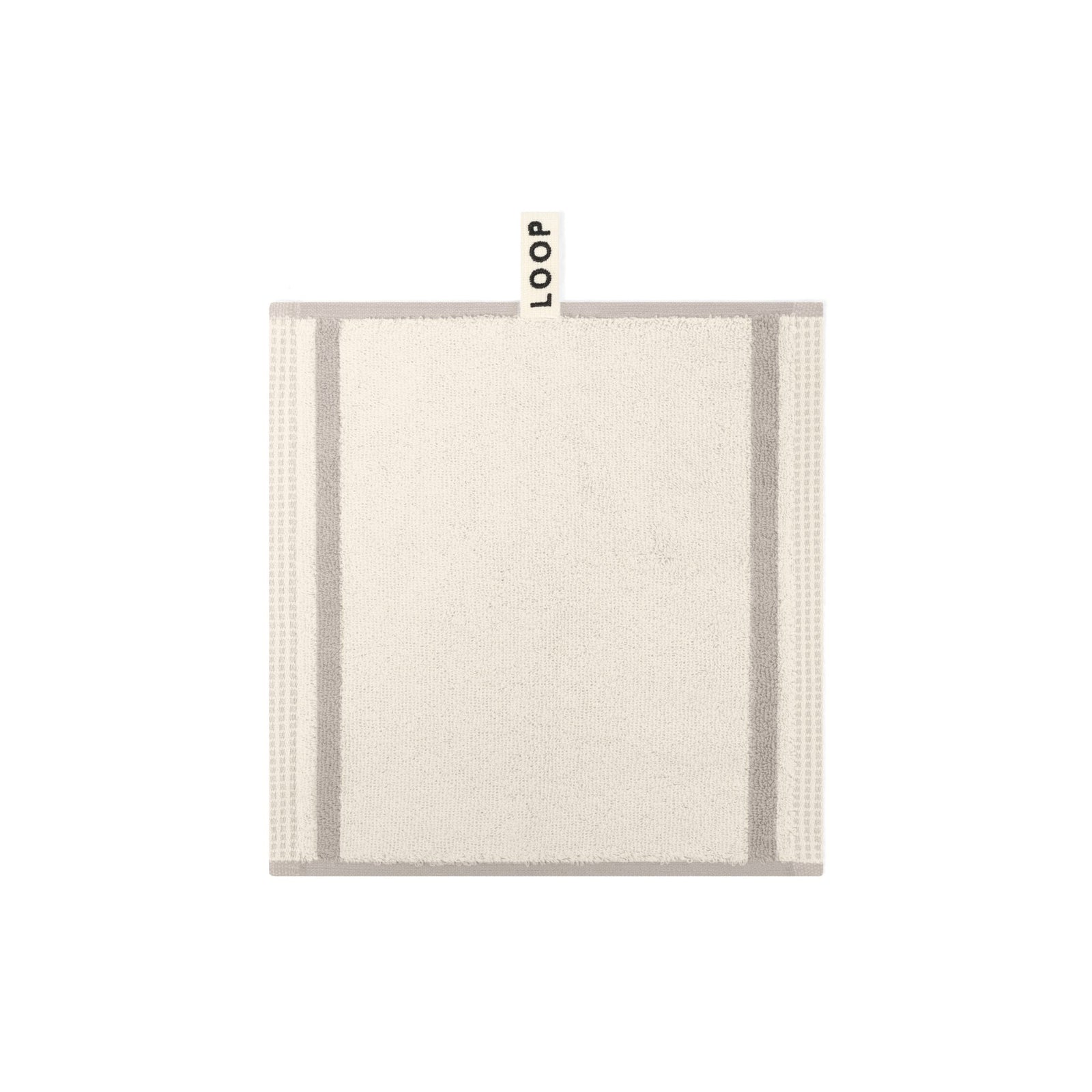 LOOP HOME face towel - butter/stone - dual stripe