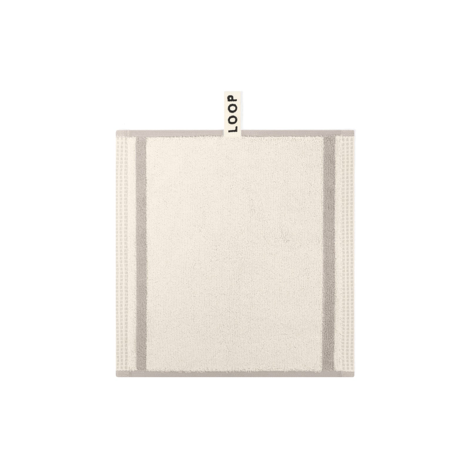 LOOP HOME face towel - butter/stone - dual stripe