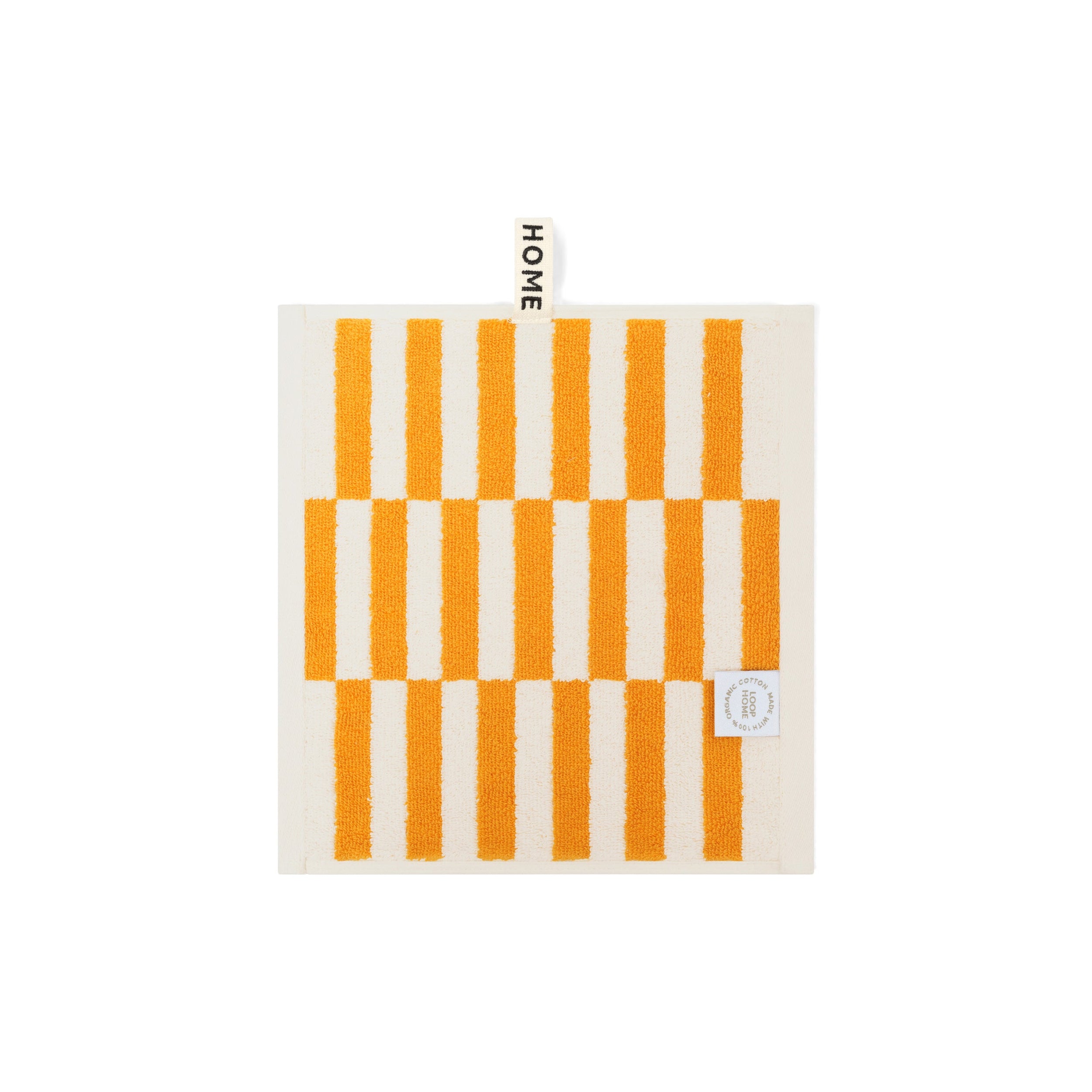 LOOP HOME face towel - saffron/ivory - offset — view 2