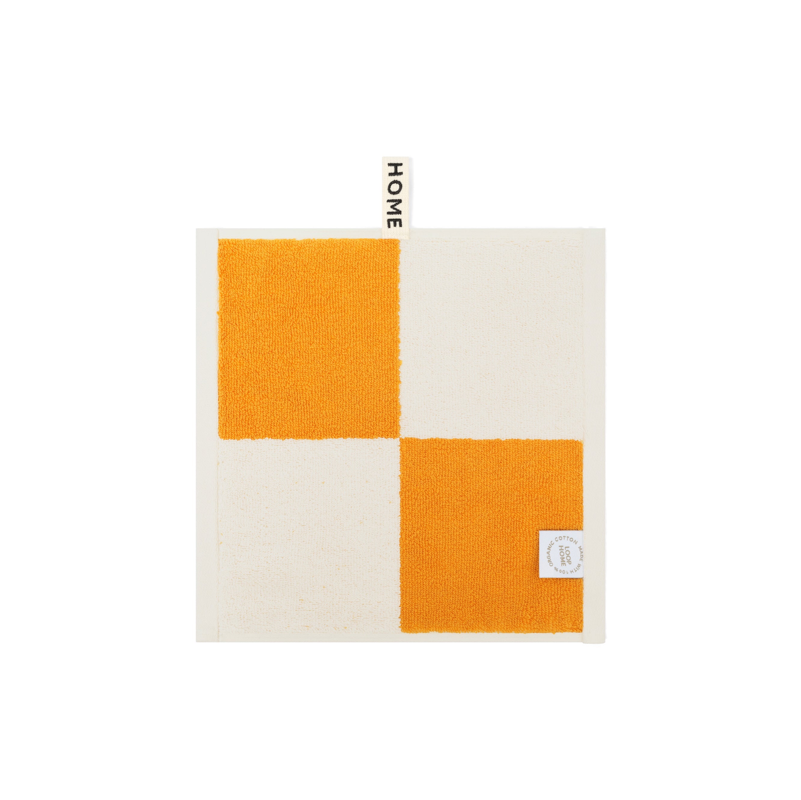LOOP HOME face towel - saffron/ivory - block — view 2