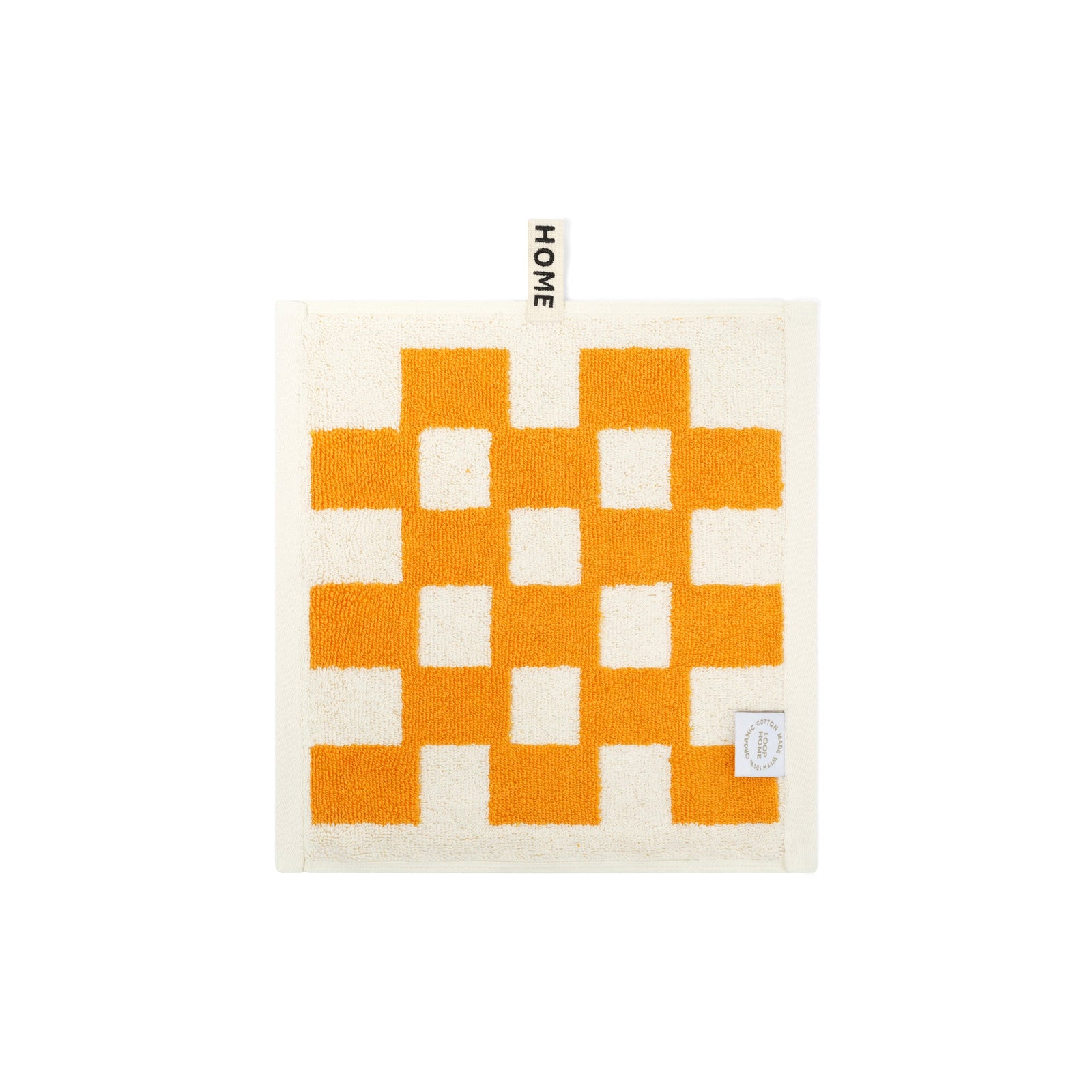 LOOP HOME face towel - saffron/ivory - brick — view 2