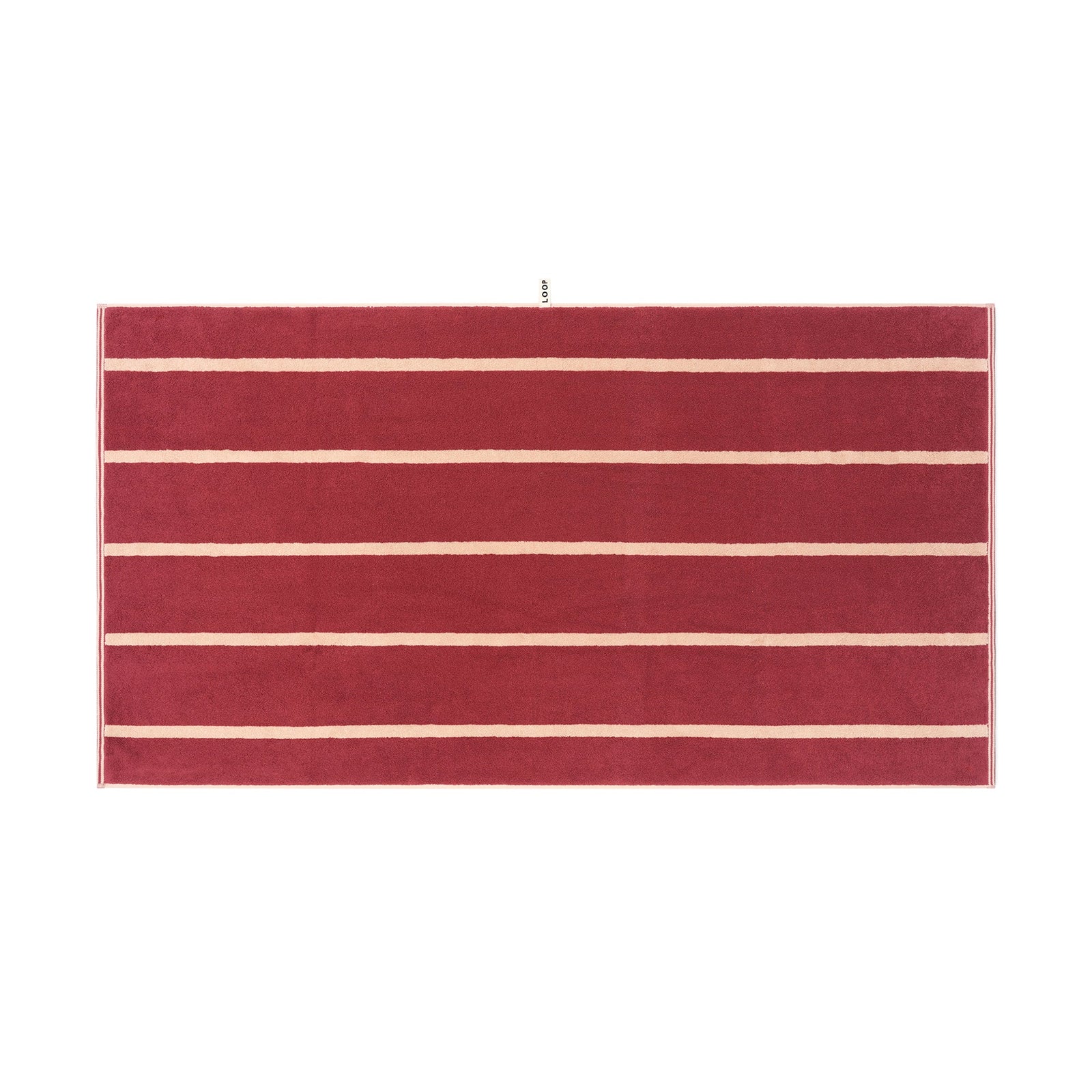 LOOP HOME bath sheet - ruby/almond blush - pinstripe — view 2