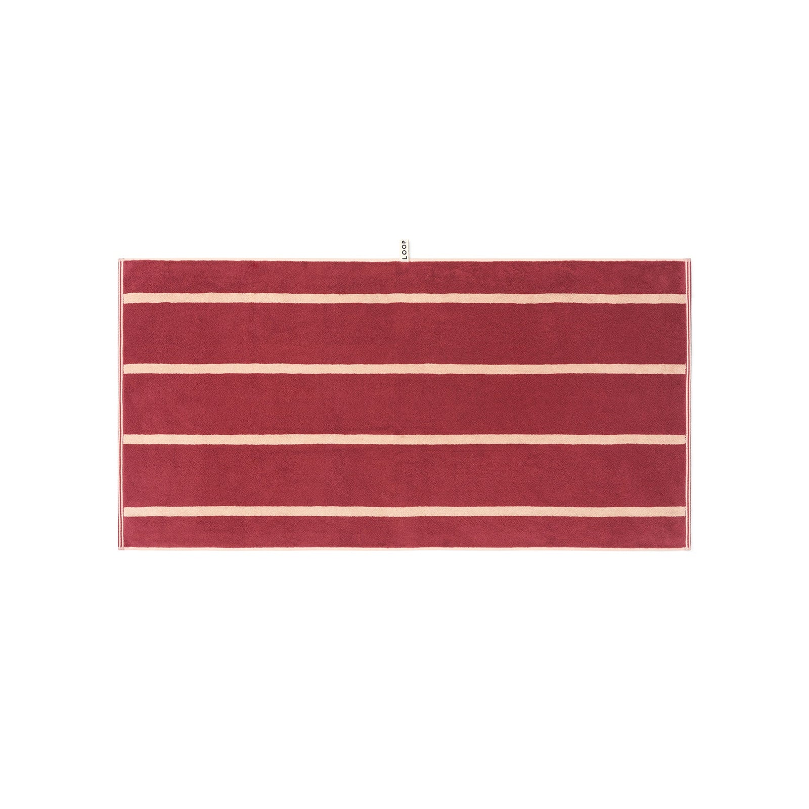 LOOP HOME bath towel - ruby/almond blush - pinstripe — view 2