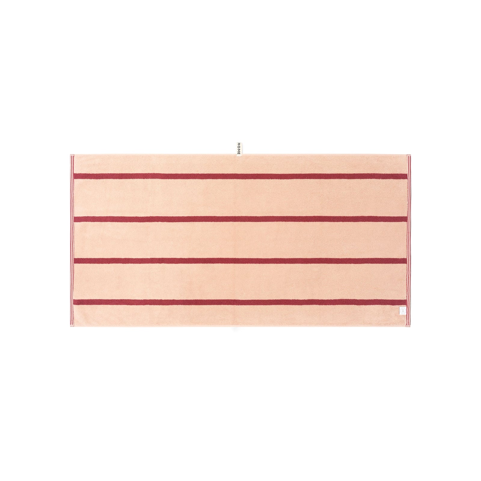 LOOP HOME bath towel - ruby/almond blush - pinstripe — view 3