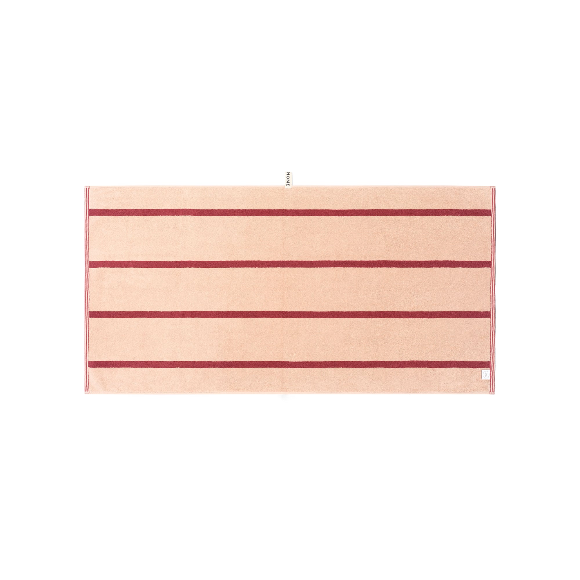 LOOP HOME bath towel - ruby/almond blush - pinstripe — view 3