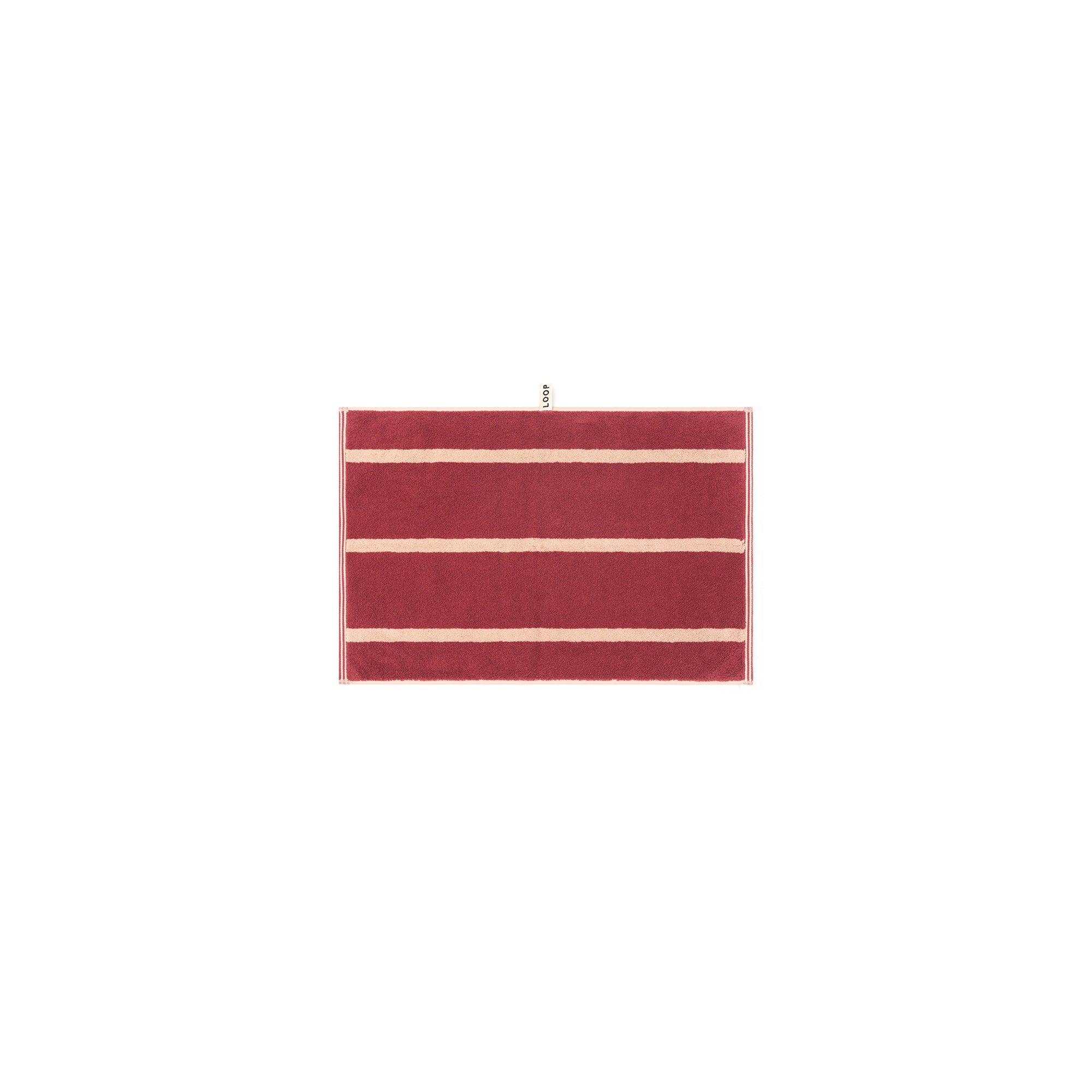LOOP HOME hand towel - ruby/almond blush - pinstripe — view 3