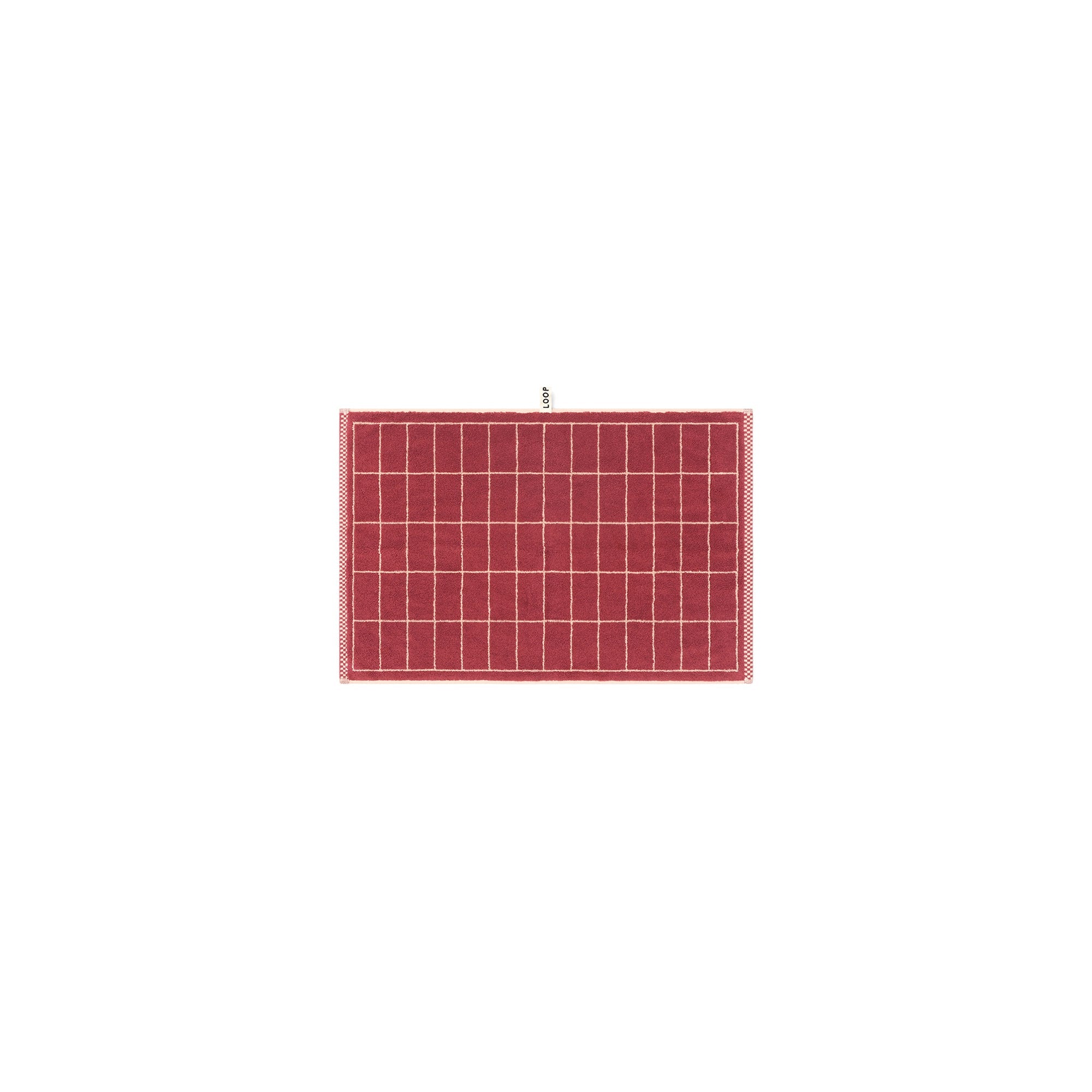 LOOP HOME hand towel - ruby/almond blush - tile — view 3