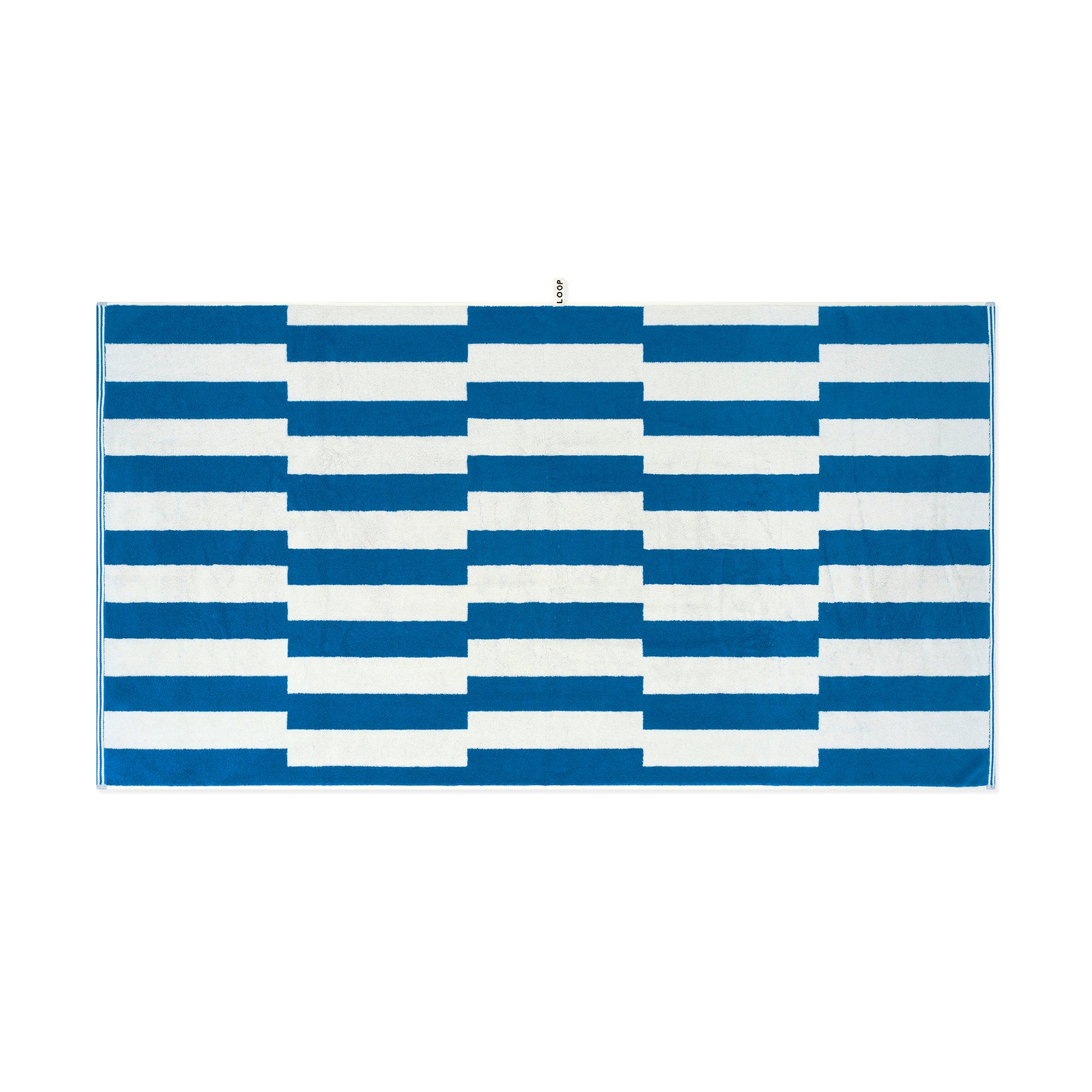 LOOP HOME bath sheet - cobalt/ivory - shift — view 2