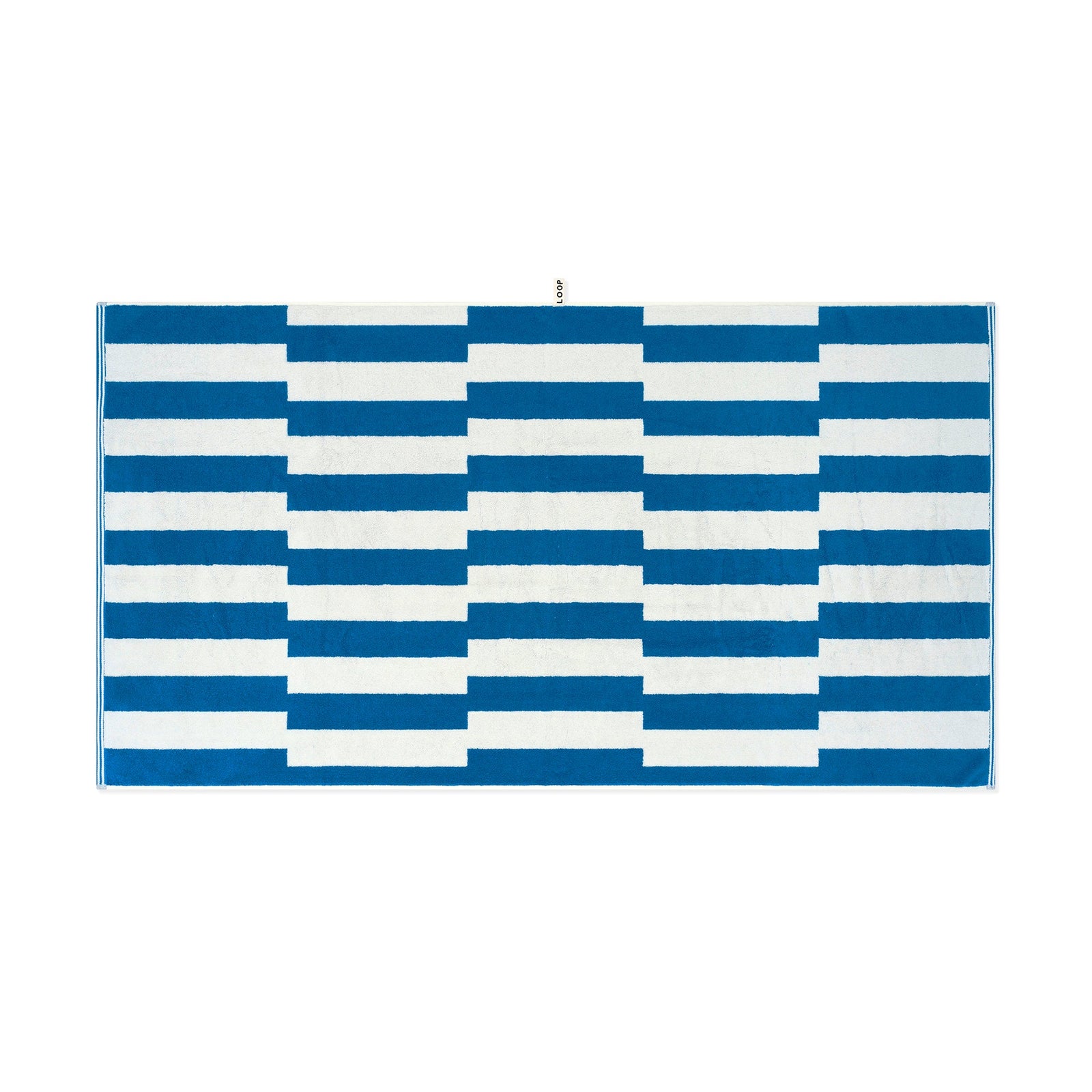LOOP HOME bath sheet - cobalt/ivory - shift — view 2