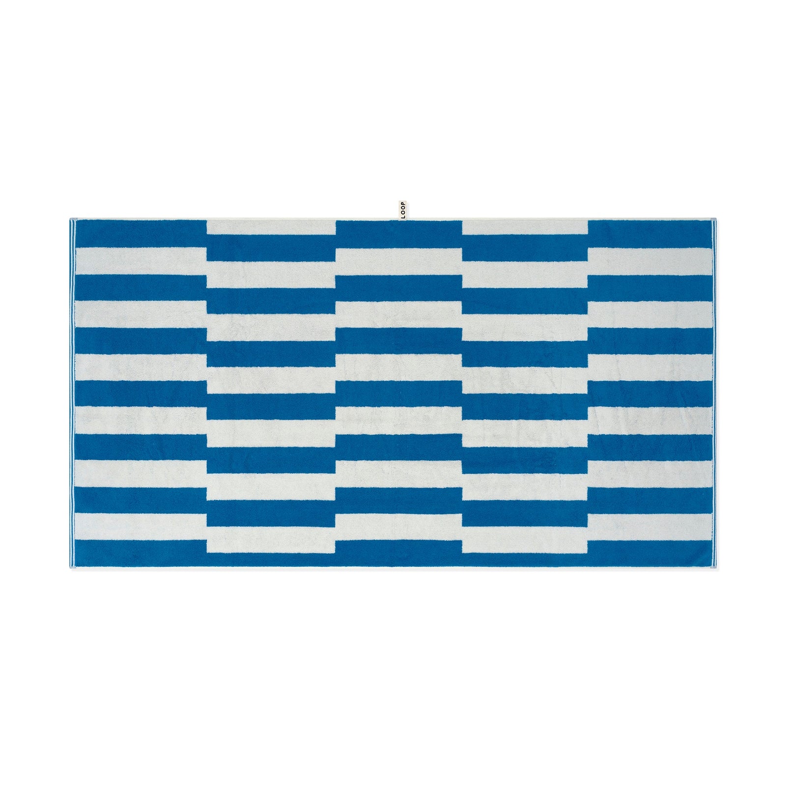 LOOP HOME bath sheet - cobalt/ivory - shift — view 3