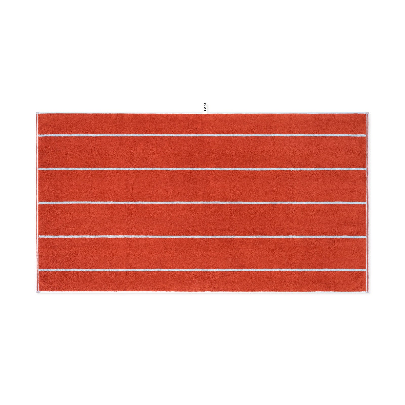 LOOP HOME bath sheet - terracotta/stone - pinstripe — view 2
