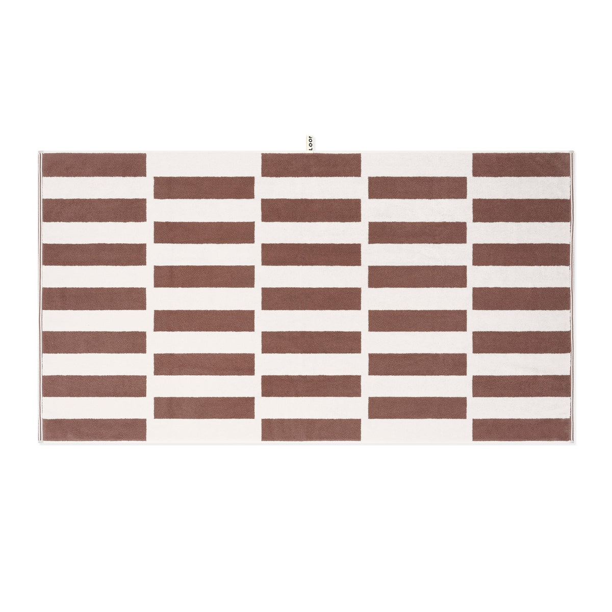 LOOP HOME bath sheet - coffee/ivory - stack — view 2