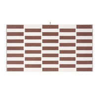 LOOP HOME cobalt and ivory hand towel folded showing shift pattern