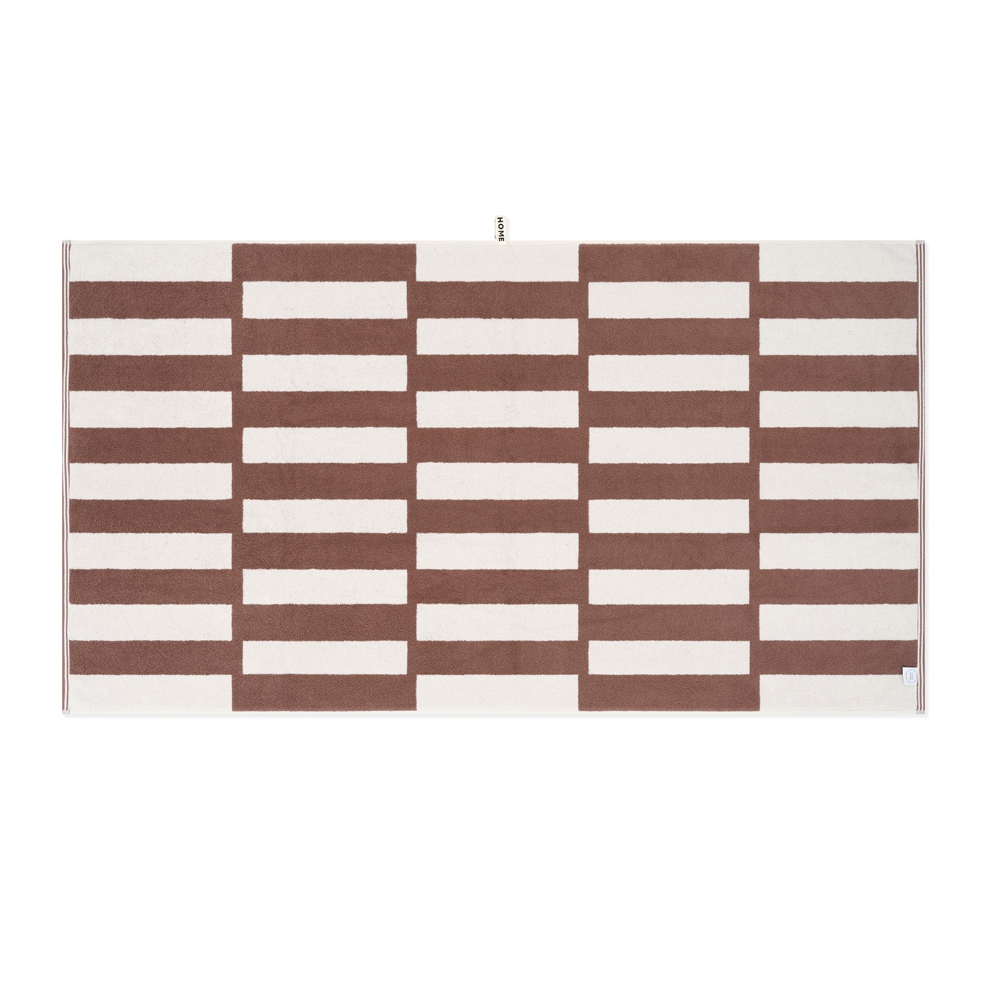 LOOP HOME bath sheet - coffee/ivory - stack — view 3