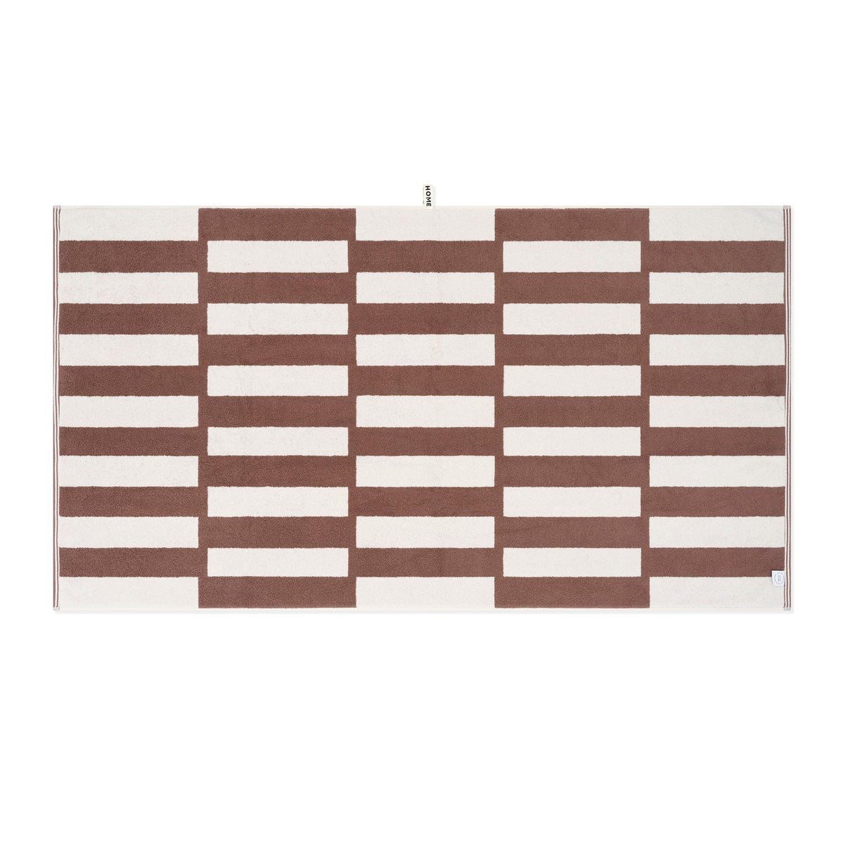 LOOP HOME bath sheet - coffee/ivory - stack — view 3