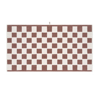 LOOP HOME cobalt and ivory bath sheet with tile pattern — alternate view