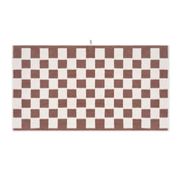 LOOP HOME cobalt and ivory bath sheet with tile pattern — alternate view