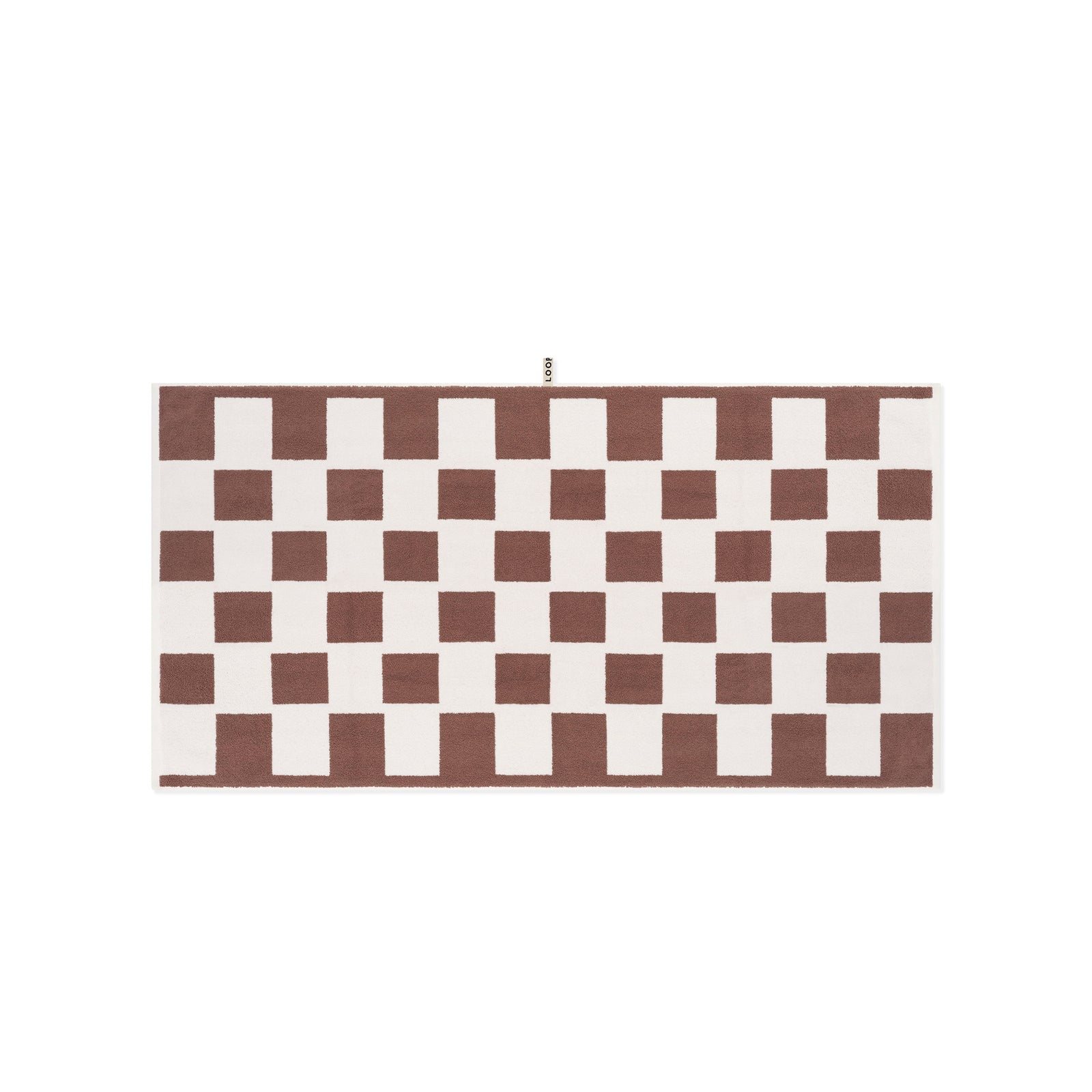 LOOP HOME bath towel - coffee/ivory - brick — view 2