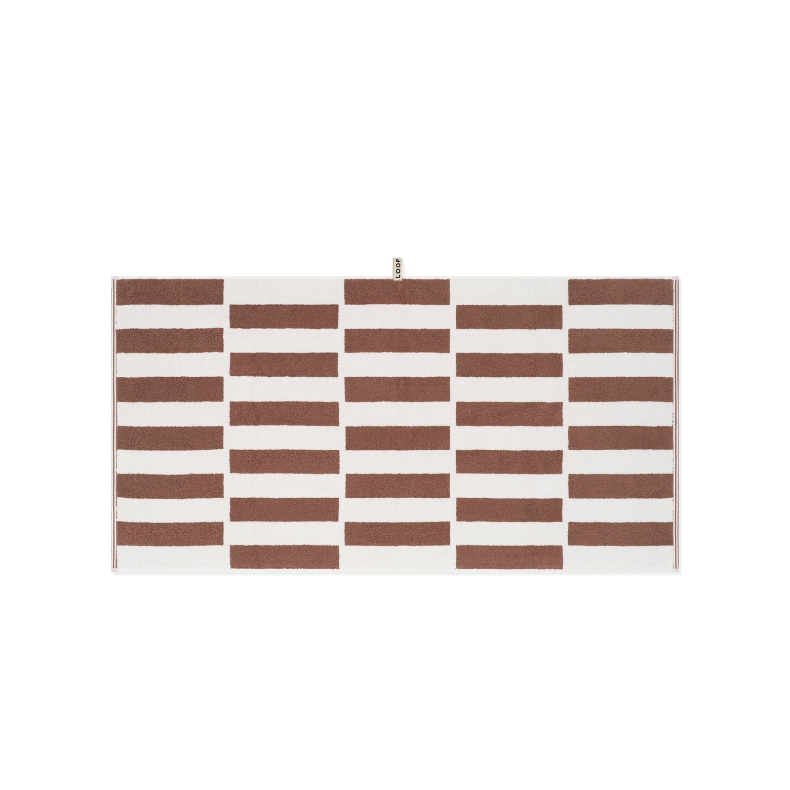 LOOP HOME bath towel - coffee/ivory - stack — view 2