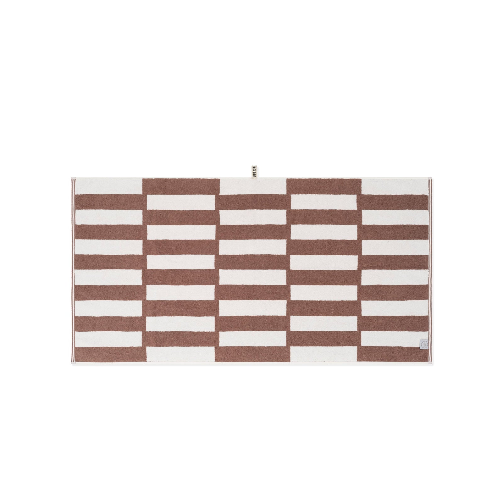 LOOP HOME bath towel - coffee/ivory - stack — view 3