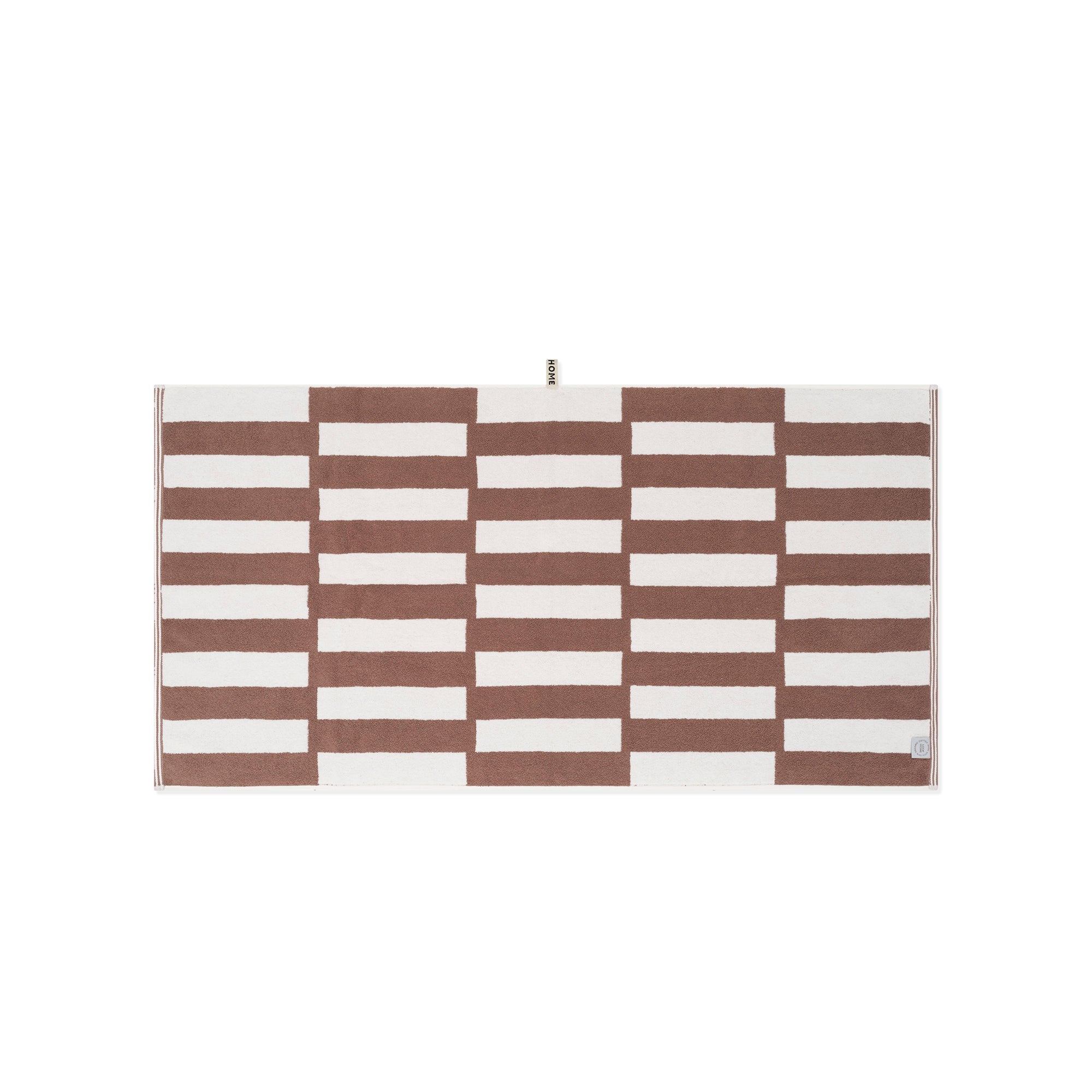 LOOP HOME bath towel - coffee/ivory - stack — view 2