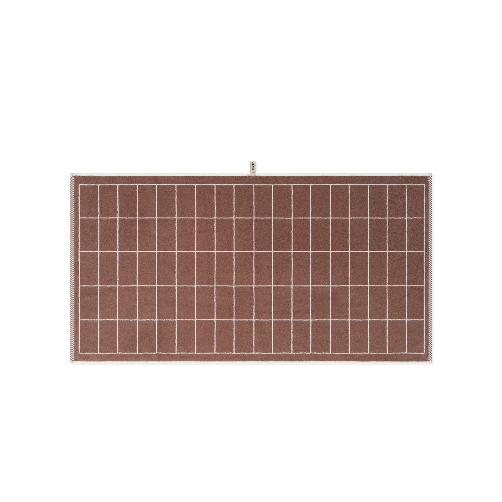 LOOP HOME bath towel - coffee/ivory - tile — view 2